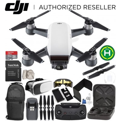 DJI Spark Portable Mini Drone Quadcopter (Alpine White) + DJI Spark Remote Controller EVERYTHING YOU NEED Starter Bundle   